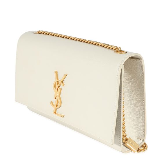 Saint Laurent Blanc Grain De Poudre Medium Monogram Kate Bag - Picture 3 of 9